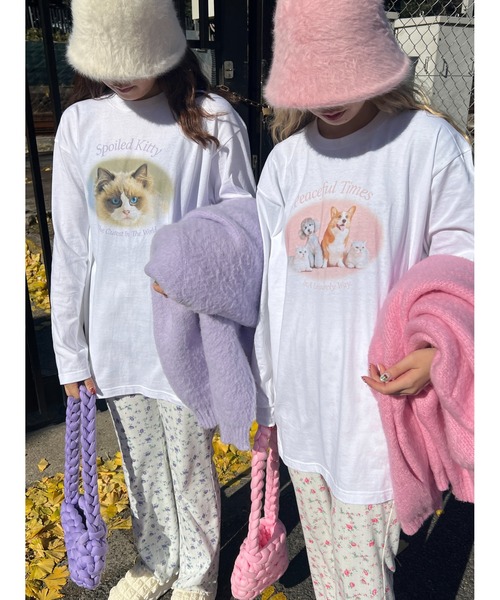 WC（ダブル シー）の「アニマルグラフィックロンT（Tシャツ/カットソー・レディース・ライトパープル/ブラック/ピンク・FREE）」の20枚目の写真