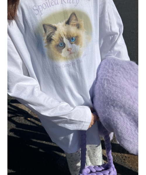 WC（ダブル シー）の「アニマルグラフィックロンT（Tシャツ/カットソー・レディース・ライトパープル/ブラック/ピンク・FREE）」の6枚目の写真