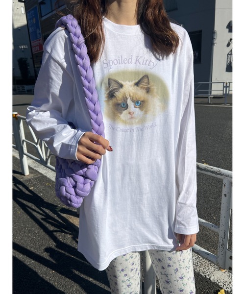 WC（ダブル シー）の「アニマルグラフィックロンT（Tシャツ/カットソー・レディース・ライトパープル/ブラック/ピンク・FREE）」の7枚目の写真