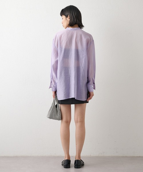 Whim Gazette（ウィムガゼット）の「【THE PAUSE】2WAYシアーシャツ（シャツ/ブラウス・レディース・サックスブルー/ホワイト系その他/パープル・FREE）」の16枚目の写真