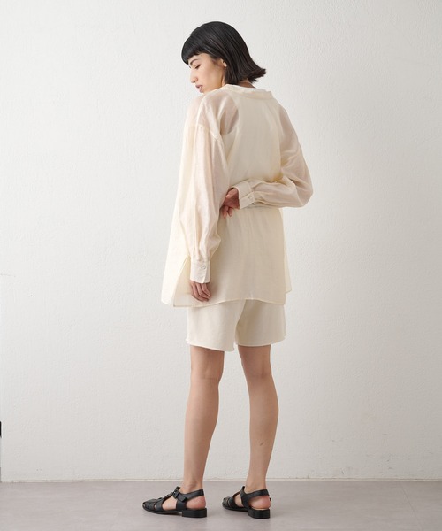 Whim Gazette（ウィムガゼット）の「【THE PAUSE】2WAYシアーシャツ（シャツ/ブラウス・レディース・サックスブルー/ホワイト系その他/パープル・FREE）」の20枚目の写真