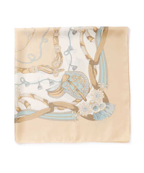 EDIT COLOGNE（エディットコロン）の「タッセル柄大判スカーフ（ストール/ショール・レディース・ベージュ/ブルー・ﾌﾘ-）」の3枚目の写真