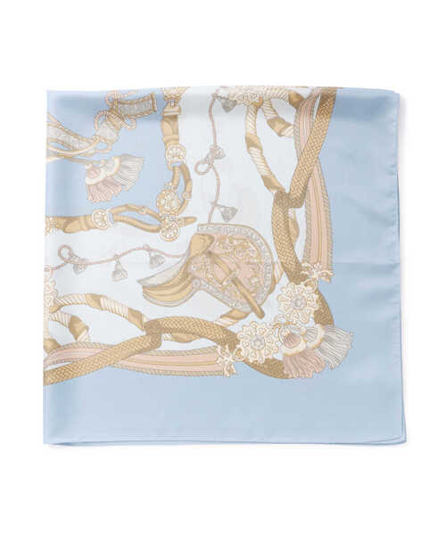 EDIT COLOGNE（エディットコロン）の「タッセル柄大判スカーフ（ストール/ショール・レディース・ベージュ/ブルー・ﾌﾘ-）」の5枚目の写真