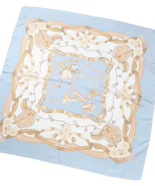 EDIT COLOGNE（エディットコロン）の「タッセル柄大判スカーフ（ストール/ショール・レディース・ベージュ/ブルー・ﾌﾘ-）」の6枚目の写真