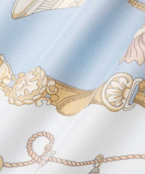 EDIT COLOGNE（エディットコロン）の「タッセル柄大判スカーフ（ストール/ショール・レディース・ベージュ/ブルー・ﾌﾘ-）」の4枚目の写真