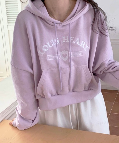 Dalfwin（ダールフィン）の「HEART刺繍ドルマンスリーブスウェットパーカー（パーカー・レディース・グレー/パープル/ブラック・FREE）」の14枚目の写真