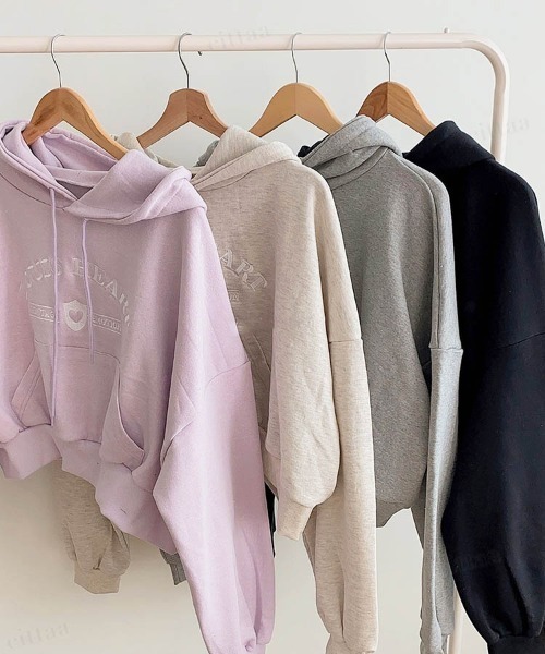 Dalfwin（ダールフィン）の「HEART刺繍ドルマンスリーブスウェットパーカー（パーカー・レディース・グレー/パープル/ブラック・FREE）」の11枚目の写真