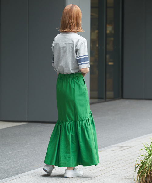B.C STOCK（ベーセーストック）の「フロントボタンマーメイドギャザースカート（スカート・レディース・ブラック/グリーン/ホワイト・FREE）」の20枚目の写真
