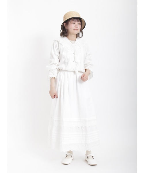 Samansa Mos2(サマンサ モスモス)の「綿ドビー裾スカラップスカート(スカート・レディース・ブラック/オフホワイト/ブルー・フリ-)」の21枚目の写真