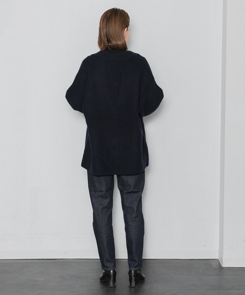 美品 TICCA 日本製 ウール ニット オーバーサイズ ジャケット ネイビー TICCA（ティッカ）の「TICCA ニットジャケットコート（その他