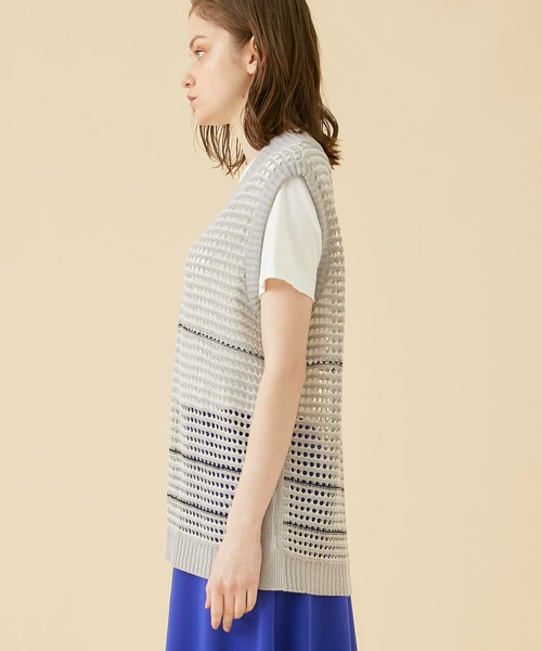 CITY TOKYO（シティトウキョウ）の「【和紙】メッシュニットベスト（ベスト・レディース・グレー/グリーン・FREE）」の8枚目の写真
