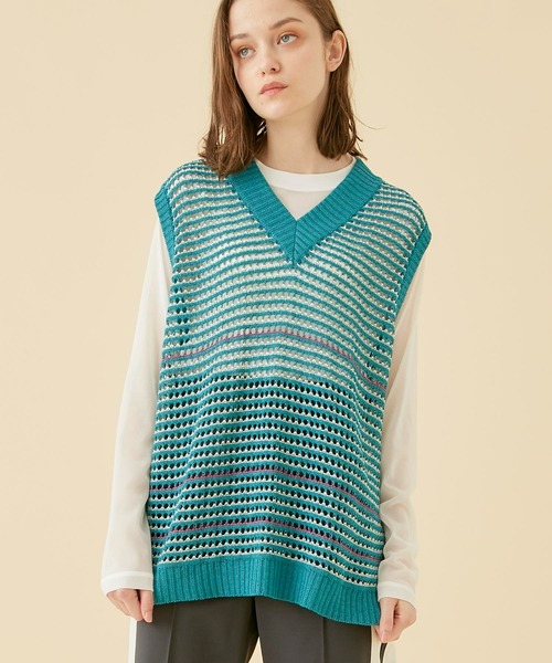 CITY TOKYO（シティトウキョウ）の「【和紙】メッシュニットベスト（ベスト・レディース・グレー/グリーン・FREE）」の13枚目の写真