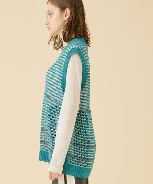 CITY TOKYO（シティトウキョウ）の「【和紙】メッシュニットベスト（ベスト・レディース・グレー/グリーン・FREE）」の17枚目の写真