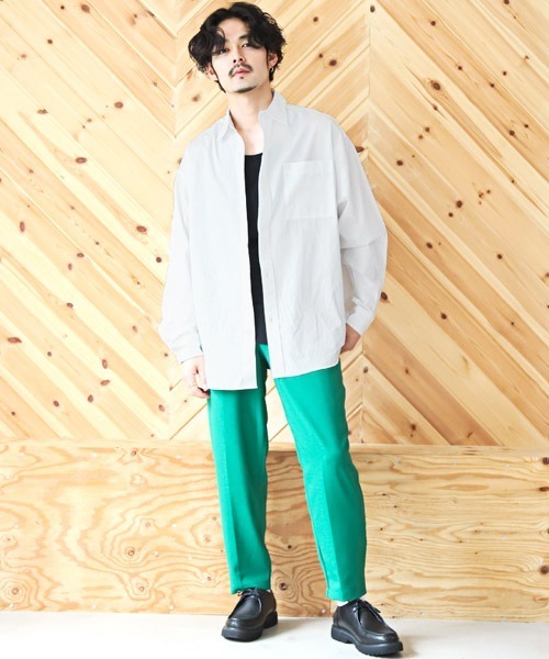 LUXSTYLE(ラグスタイル)の「ブロードレギュラー長袖BIGシャツ(シャツ/ブラウス・メンズ・ストライプ/ホワイト/ブラック・L/M)」の14枚目の写真