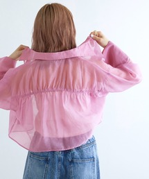 w closet | バックギャザーショート丈シアーシャツ(シャツ/ブラウス)