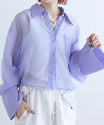 w closet | バックギャザーショート丈シアーシャツ(シャツ/ブラウス)