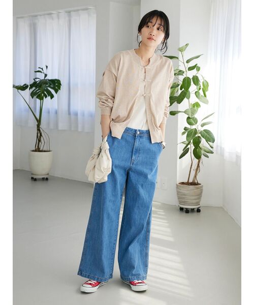 CRAFT STANDARD BOUTIQUE(クラフトスタンダードブティック)の「チャイナボタンニットカーデイガン(カーディガン/ボレロ・レディース・ベージュ系その他2/グリーン/杢グレー/ブラック・FREE)」の9枚目の写真
