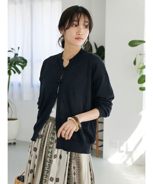 CRAFT STANDARD BOUTIQUE(クラフトスタンダードブティック)の「チャイナボタンニットカーデイガン(カーディガン/ボレロ・レディース・ベージュ系その他2/グリーン/杢グレー/ブラック・FREE)」の11枚目の写真