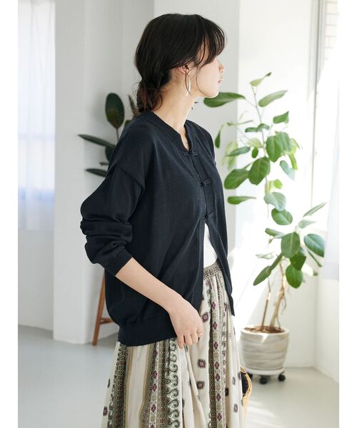 CRAFT STANDARD BOUTIQUE(クラフトスタンダードブティック)の「チャイナボタンニットカーデイガン(カーディガン/ボレロ・レディース・ベージュ系その他2/グリーン/杢グレー/ブラック・FREE)」の12枚目の写真
