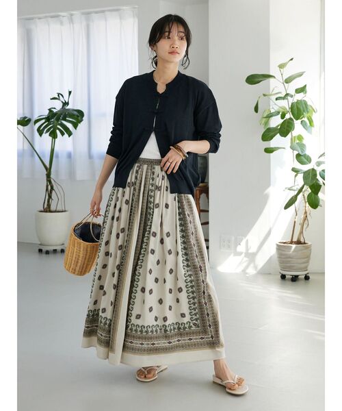 CRAFT STANDARD BOUTIQUE(クラフトスタンダードブティック)の「チャイナボタンニットカーデイガン(カーディガン/ボレロ・レディース・ベージュ系その他2/グリーン/杢グレー/ブラック・FREE)」の13枚目の写真
