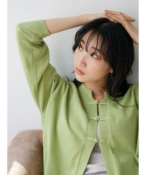 CRAFT STANDARD BOUTIQUE(クラフトスタンダードブティック)の「チャイナボタンニットカーデイガン(カーディガン/ボレロ・レディース・ベージュ系その他2/グリーン/杢グレー/ブラック・FREE)」の18枚目の写真