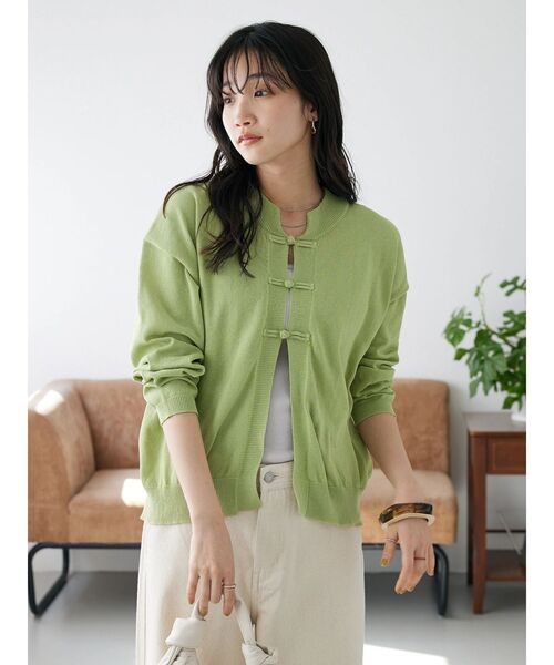 CRAFT STANDARD BOUTIQUE(クラフトスタンダードブティック)の「チャイナボタンニットカーデイガン(カーディガン/ボレロ・レディース・ベージュ系その他2/グリーン/杢グレー/ブラック・FREE)」の19枚目の写真