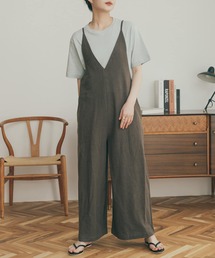 FORK&SPOON　コットンリネンサロペットパンツ