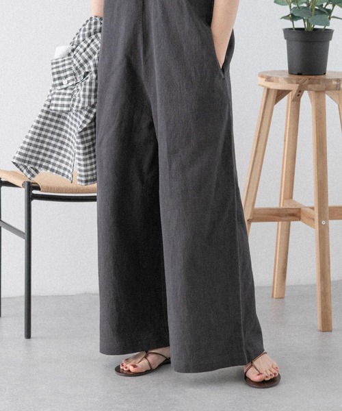 FORK&SPOON（フォークアンドスプーン）の「FORK&SPOON　コットンリネンサロペットパンツ（サロペット/オーバーオール・レディース・ブラック/ブラウン・1）」の20枚目の写真