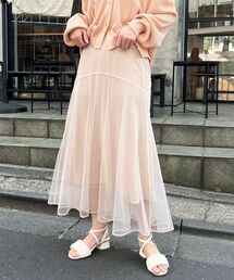 チュールレイヤードシアースカート