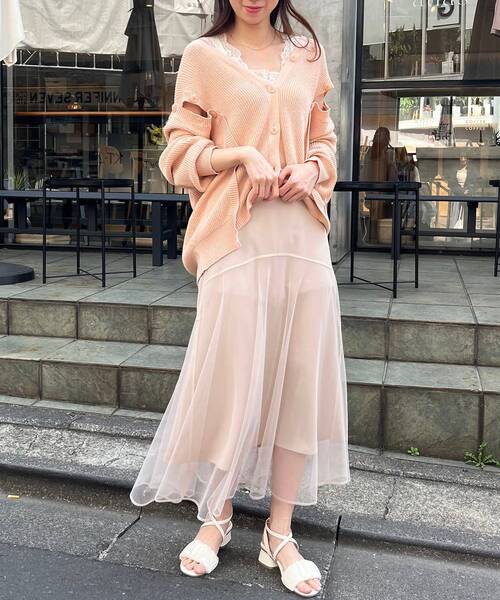 ルーニィ新品⭐️洗える❗️チュールレイヤードスカートセットアップ対応シフォンスカート ルーニィ新品⭐️洗える❗️チュールレイヤードスカートセットアップ