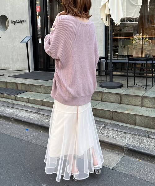 MAJESTIC LEGON(マジェスティックレゴン)の「チュールレイヤードシアースカート(スカート・レディース・ブルー/ブラック/アイボリー/グレイッシュベージュ・SMALL/MEDIUM)」の22枚目の写真