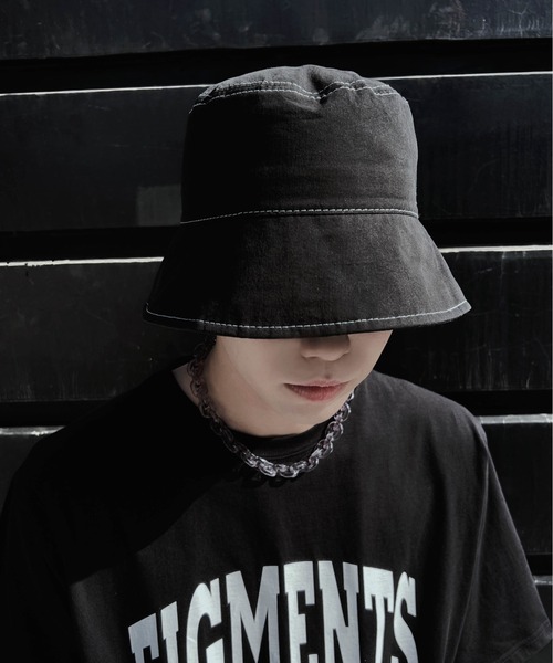 Figments（フィグメンツ）の「ステッチバケットハット（ハット・レディース・ブラック・FREE）」の6枚目の写真