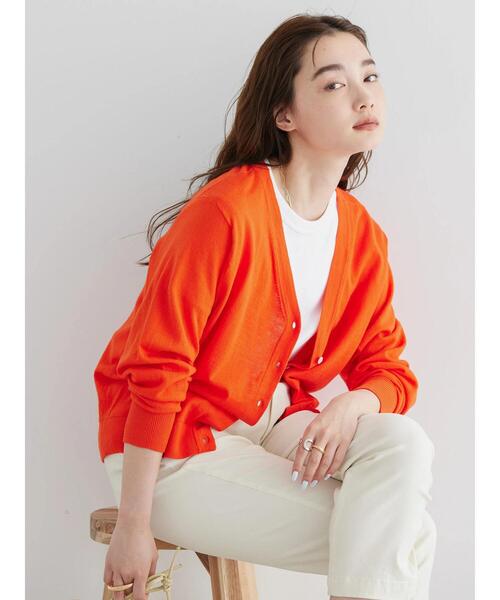 AMERICAN HOLIC(アメリカンホリック)の「UVカット Vネックニットショートカーディガン(カーディガン/ボレロ・レディース・ブラック/グリーン/アイボリー/オレンジ/ブルー・M/L)」の5枚目の写真