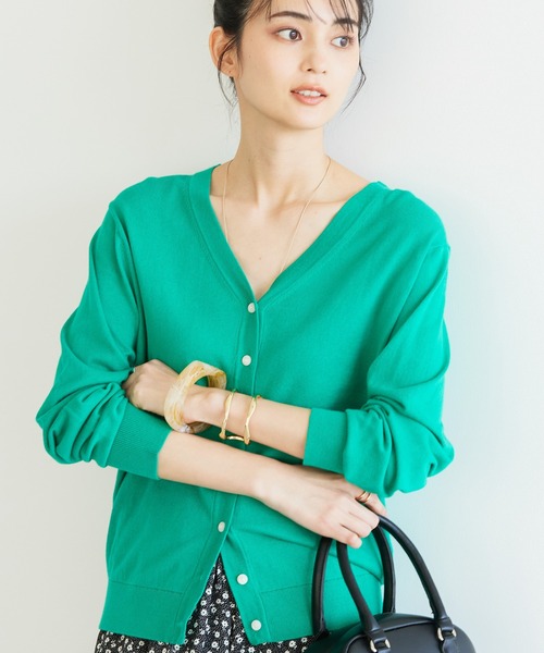 AMERICAN HOLIC(アメリカンホリック)の「UVカット Vネックニットショートカーディガン(カーディガン/ボレロ・レディース・ブラック/グリーン/アイボリー/オレンジ/ブルー・M/L)」の10枚目の写真