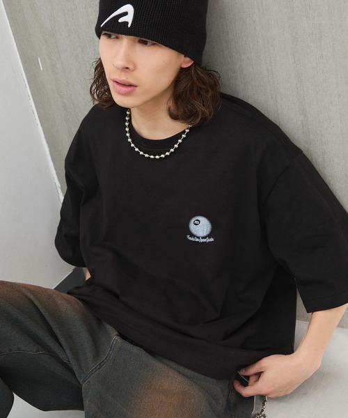 MSG（エムエスジー）の「ビッグシルエットヴィンテージライクビリヤードロゴピグメントボックスカットソー（Tシャツ/カットソー・メンズ・サックスブルー/ピンク/グリーン/アッシュグレー/ブラック/ホワイト/マスタード/ブラック系/グレー系・XL/S/L/M）」の12枚目の写真