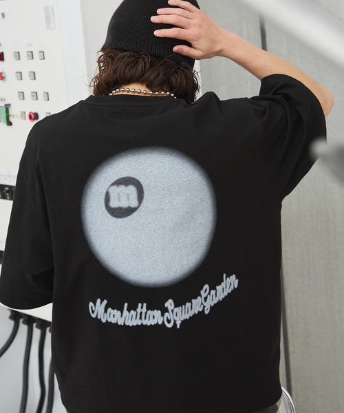 MSG（エムエスジー）の「ビッグシルエットヴィンテージライクビリヤードロゴピグメントボックスカットソー（Tシャツ/カットソー・メンズ・サックスブルー/ピンク/グリーン/アッシュグレー/ブラック/ホワイト/マスタード/ブラック系/グレー系・XL/S/L/M）」の13枚目の写真