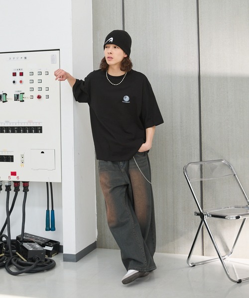 MSG（エムエスジー）の「ビッグシルエットヴィンテージライクビリヤードロゴピグメントボックスカットソー（Tシャツ/カットソー・メンズ・サックスブルー/ピンク/グリーン/アッシュグレー/ブラック/ホワイト/マスタード/ブラック系/グレー系・XL/S/L/M）」の16枚目の写真