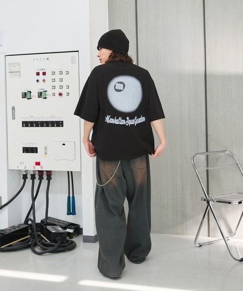 MSG（エムエスジー）の「ビッグシルエットヴィンテージライクビリヤードロゴピグメントボックスカットソー（Tシャツ/カットソー・メンズ・サックスブルー/ピンク/グリーン/アッシュグレー/ブラック/ホワイト/マスタード/ブラック系/グレー系・XL/S/L/M）」の17枚目の写真