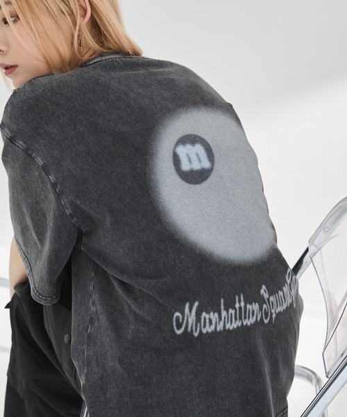 MSG（エムエスジー）の「ビッグシルエットヴィンテージライクビリヤードロゴピグメントボックスカットソー（Tシャツ/カットソー・メンズ・サックスブルー/ピンク/グリーン/アッシュグレー/ブラック/ホワイト/マスタード/ブラック系/グレー系・XL/S/L/M）」の22枚目の写真