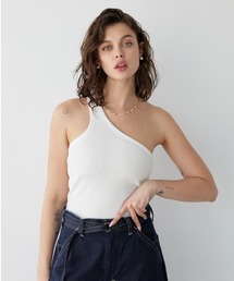 ALEXIA STAM | One Shoulder Rib Tank Top /パッドinワンショルタンクトップ(タンクトップ)