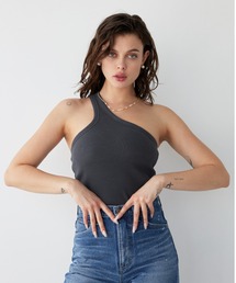 ALEXIA STAM | One Shoulder Rib Tank Top /パッドinワンショルタンクトップ(タンクトップ)