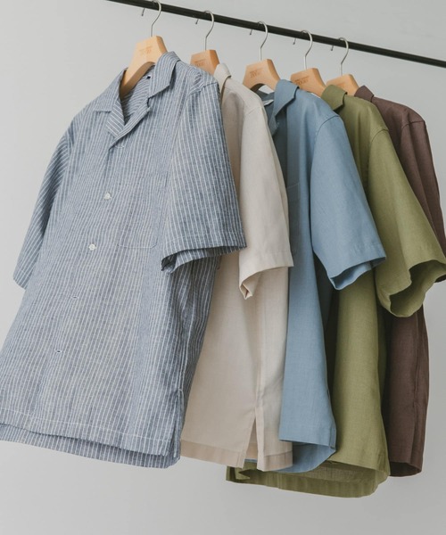URBAN RESEARCH DOORS（アーバンリサーチドアーズ）の「『UR TECH 高機能リネン』高機能リネンオープンカラーシャツ（シャツ/ブラウス・メンズ・オリーブ/ブルー/ブルー系その他/ホワイト系その他/ブラウン・MEDIUM/LARGE/X-LARGE）」の6枚目の写真