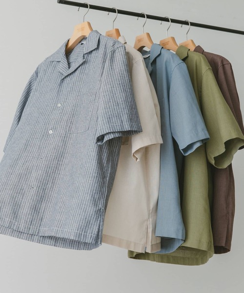 URBAN RESEARCH DOORS（アーバンリサーチドアーズ）の「『UR TECH 高機能リネン』高機能リネンオープンカラーシャツ（シャツ/ブラウス・メンズ・オリーブ/ブルー/ブルー系その他/ホワイト系その他/ブラウン・MEDIUM/LARGE/X-LARGE）」の7枚目の写真