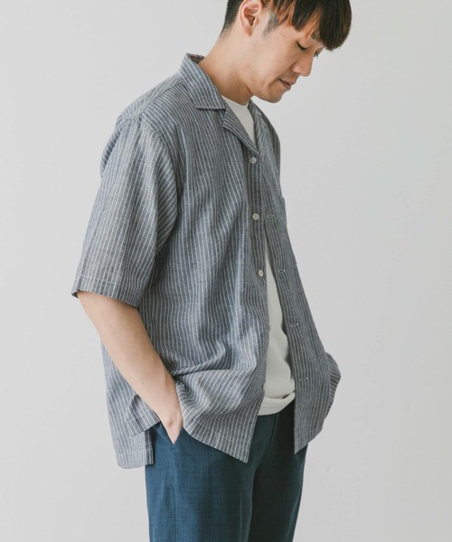 URBAN RESEARCH DOORS（アーバンリサーチドアーズ）の「『UR TECH 高機能リネン』高機能リネンオープンカラーシャツ（シャツ/ブラウス・メンズ・オリーブ/ブルー/ブルー系その他/ホワイト系その他/ブラウン・MEDIUM/LARGE/X-LARGE）」の11枚目の写真