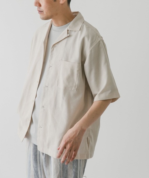 URBAN RESEARCH DOORS（アーバンリサーチドアーズ）の「『UR TECH 高機能リネン』高機能リネンオープンカラーシャツ（シャツ/ブラウス・メンズ・オリーブ/ブルー/ブルー系その他/ホワイト系その他/ブラウン・MEDIUM/LARGE/X-LARGE）」の15枚目の写真