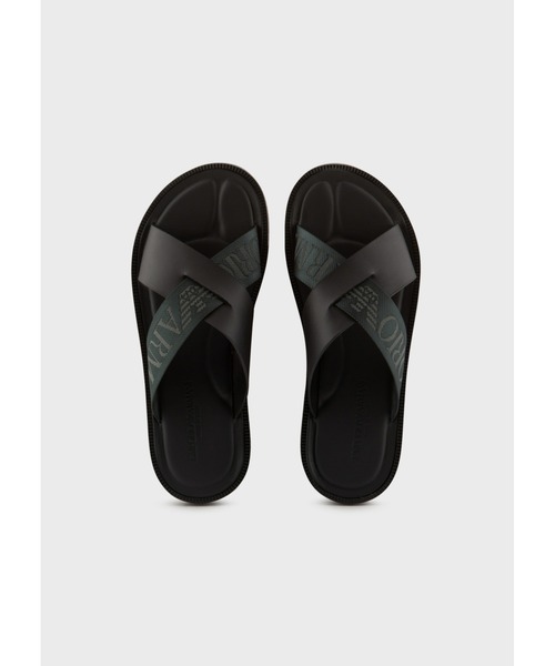 【EMPORIO ARMANI】ロゴバックル レザーサンダル ‐3色 *送料込 EMPORIO ARMANI(エンポリオアルマーニ) サンダル(メンズ) - 海外