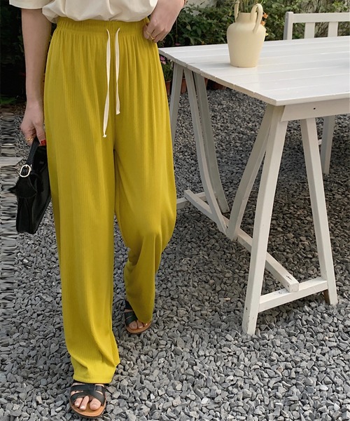 Chaco closet（チャコ クローゼット）の「イージーストレートワイドパンツ（その他パンツ・レディース・アイボリー/ブラック/ピンク/イエロー/ベージュ・FREE）」の14枚目の写真