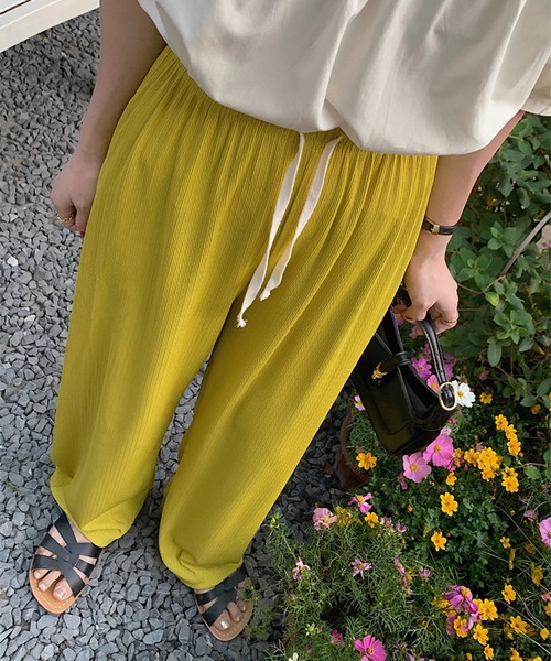 Chaco closet（チャコ クローゼット）の「イージーストレートワイドパンツ（その他パンツ・レディース・アイボリー/ブラック/ピンク/イエロー/ベージュ・FREE）」の18枚目の写真