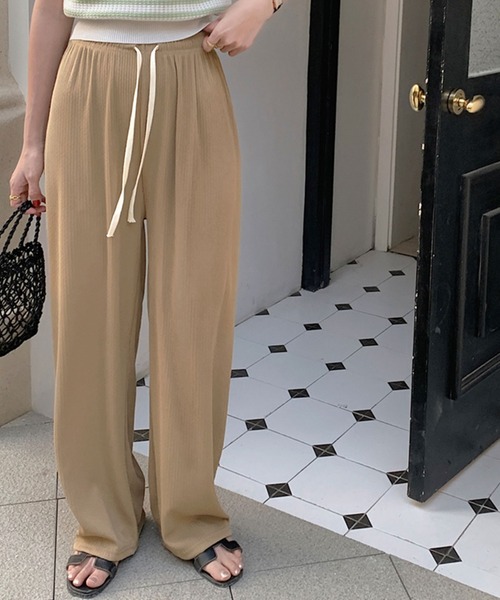 Chaco closet（チャコ クローゼット）の「イージーストレートワイドパンツ（その他パンツ・レディース・アイボリー/ブラック/ピンク/イエロー/ベージュ・FREE）」の17枚目の写真