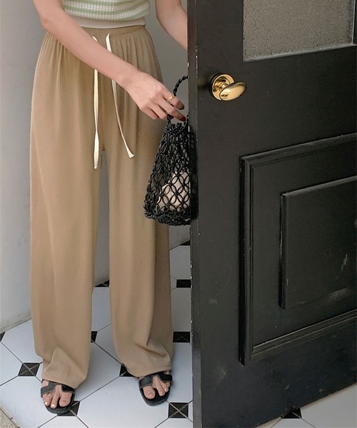 Chaco closet（チャコ クローゼット）の「イージーストレートワイドパンツ（その他パンツ・レディース・アイボリー/ブラック/ピンク/イエロー/ベージュ・FREE）」の10枚目の写真